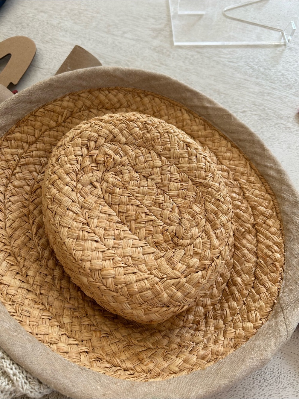 Beige Straw Sun Hat
